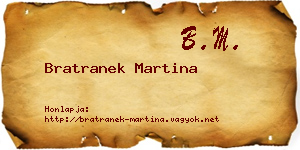 Bratranek Martina névjegykártya
